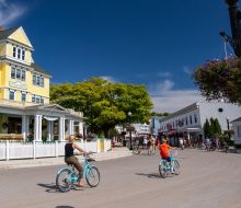 Biking around Mackinac Island